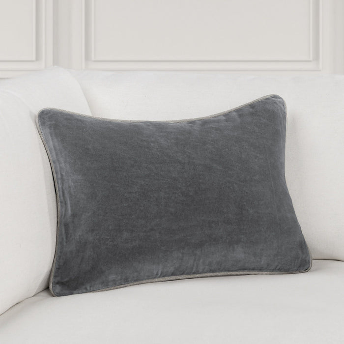 Heirloom Velvet - SLD Pillow - Stone Gray