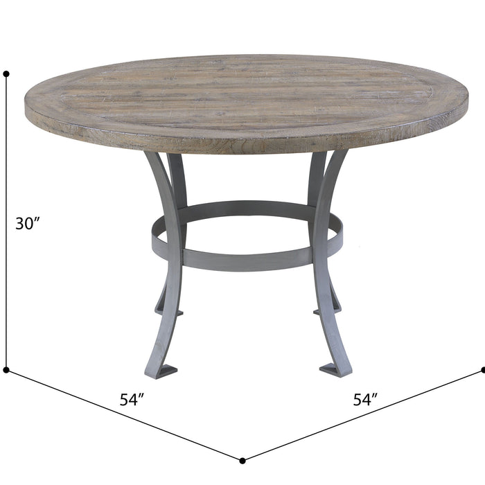 Interlude - 54" Round Dining Table With Metal Base - Sandstone