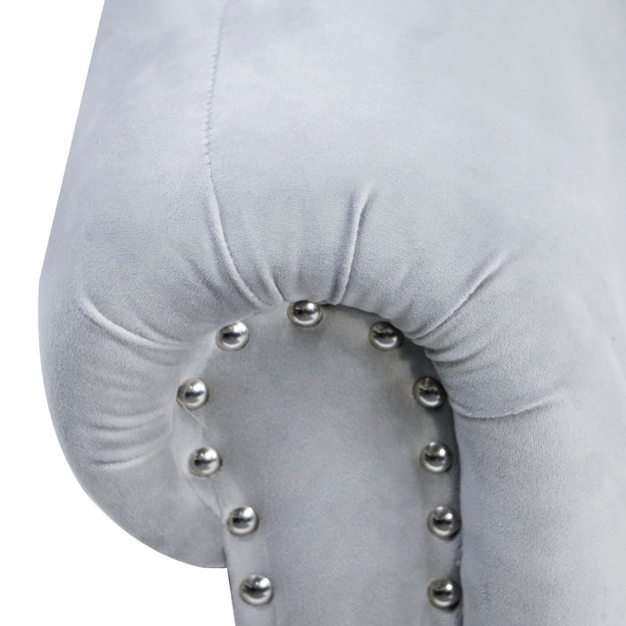 Chaise Lounge Indoor, Velvet Lounge Chair For Bedroom With Storage & Pillow, Modern Upholstered Rolled Arm Chase Lounge For Sleeping With Nailhead Trim For Living Room Bedroom Office