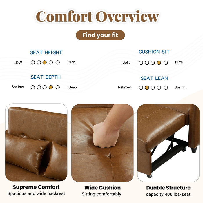 Convertible Sleeper Bed, Adjustable Oversized Armchair With 3 USB Ports