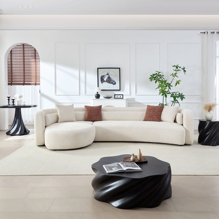 Curved Sectional Sofa, L - Shape Modular Chaise