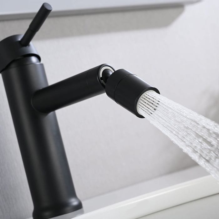 2 Mode Bathroom Faucet With 360 Degree Rotating Aerator For Sink