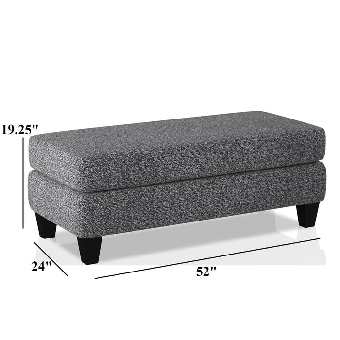 Ottoman With Plush Seat Living Room Furniture - Gray