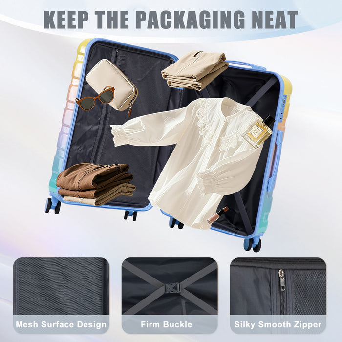 Luggage Set 20" /24" /28" With Combination Lock And Silent Wheels