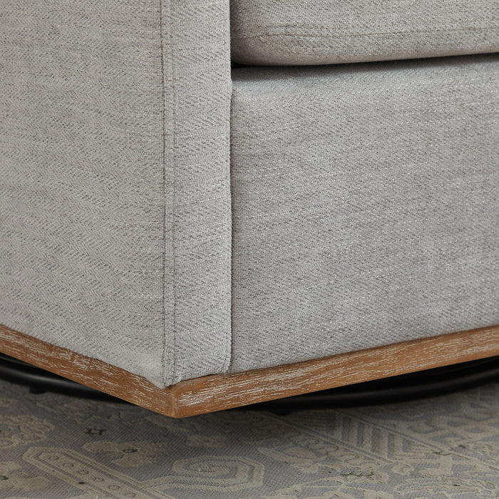 Modern Square Upholstered Swivel Accent Chair With Metal Base