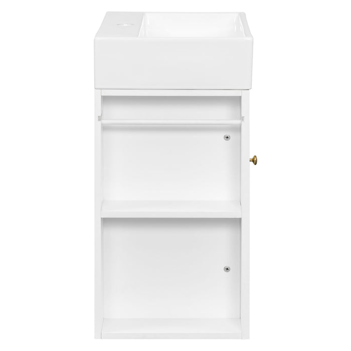 Modern Bathroom Vanity With Sink, Diamond Pattern Doors