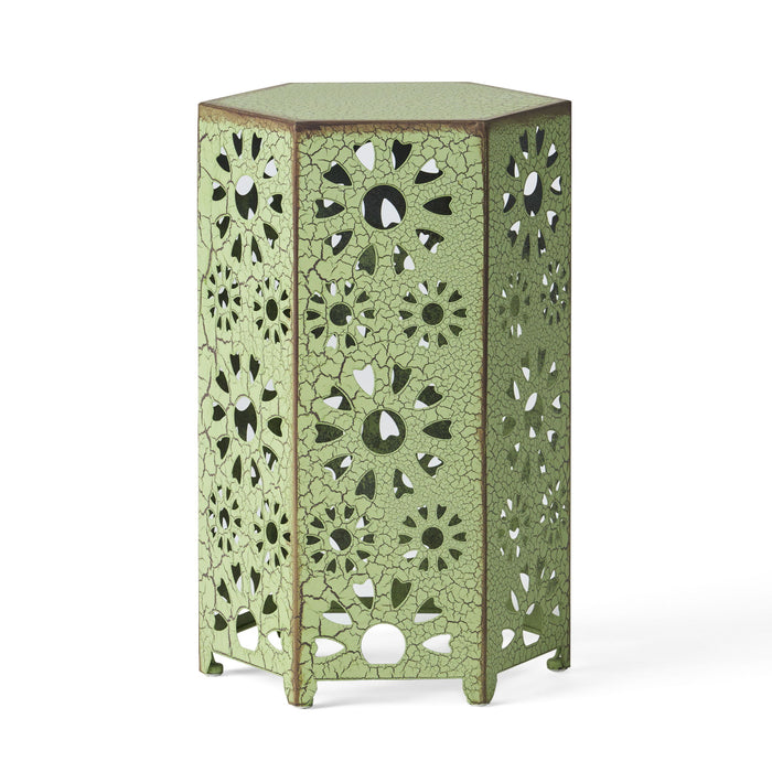 Galore - Side Table With Sunburst Cut Out Design