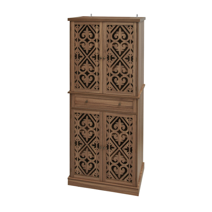 4 Door Cabinet With 1 Drawer, With 4 Adjustable Inner Shelves, Storage Cabinet