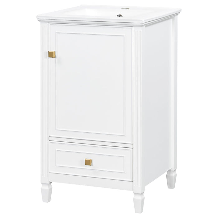 Freestanding Bathroom Vanity With Sink, Soft Closing Door, Drawer Storage - White