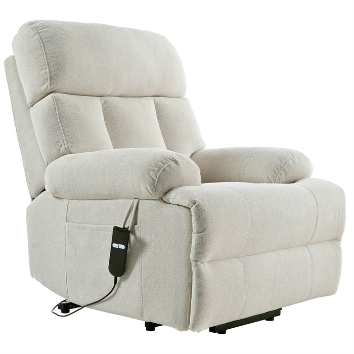Oversized Power Lift Recliner Chai With Remote Control, Side Pocket, Spacious Seat