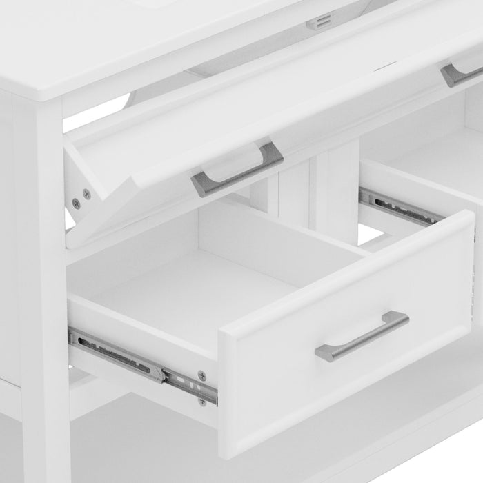 Bathroom Vanity With Ceramic Sink, Tip Out Tray & 2 Full Extension Drawers