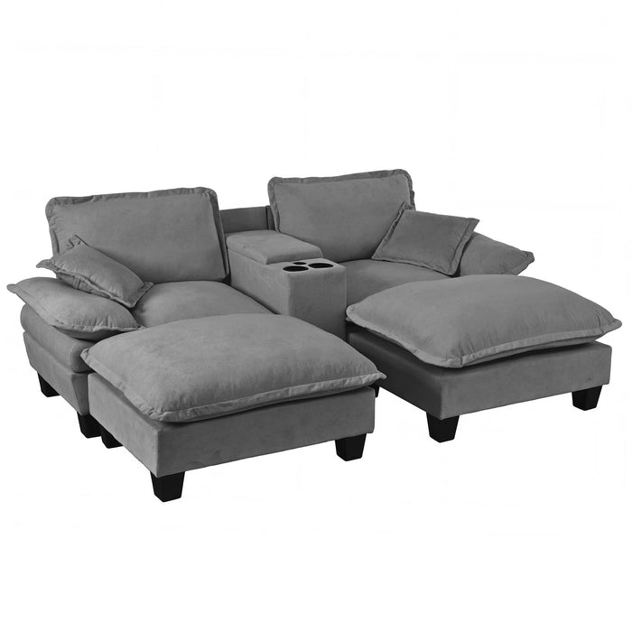 Modular Cloud Couch Sofa With Cup Holders & Storage, USB Port