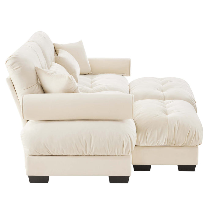 Super Comfort Oversized Modular Sectional Sofa With Movable Ottoman