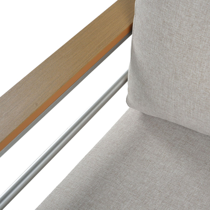 Cora - Outdoor Aluminum Club Chair Set Frame With Cushion Durable And Stylish Seating For Patio - Beige / Natural / Silver