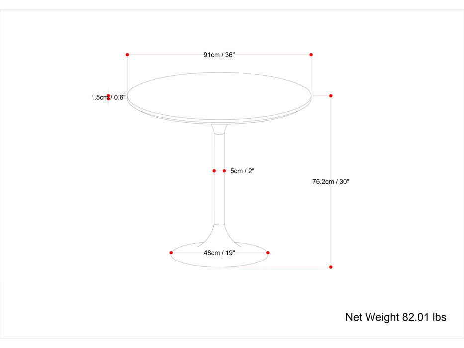 Osborne - Round Dining Table - White / Copper