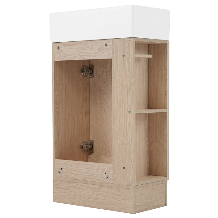Modern Bathroom Vanity With Sink And 2 Tier Shelf