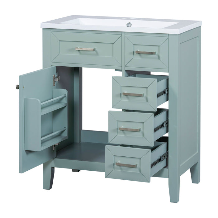 Modern Bathroom Vanity With Sink Combo, 3 Drawers, Undermount Drop-In Sink