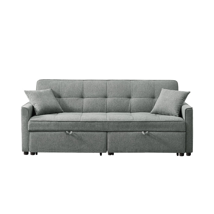 3 In 1 Convertible Sleeper Sofa Bed, Reclining Backrest, Pillows, Pockets