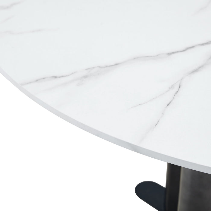 Round Dining Table With Cross Base, Modern Home Furniture