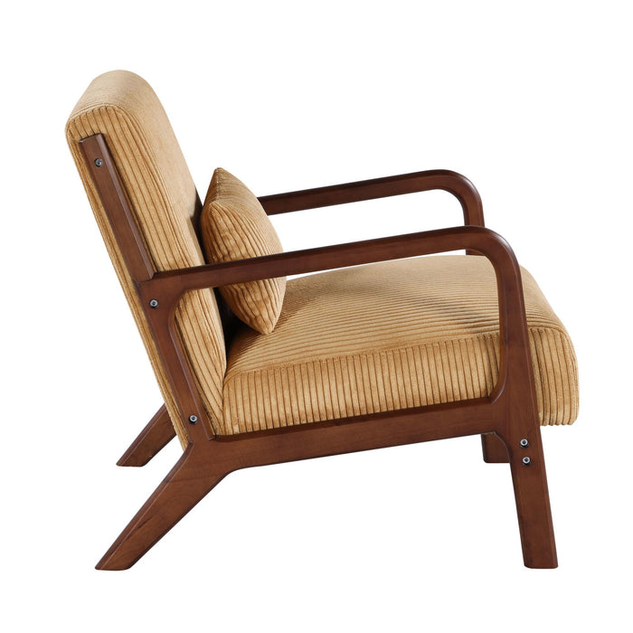 Upholstered Armchair With Back Support Pillow