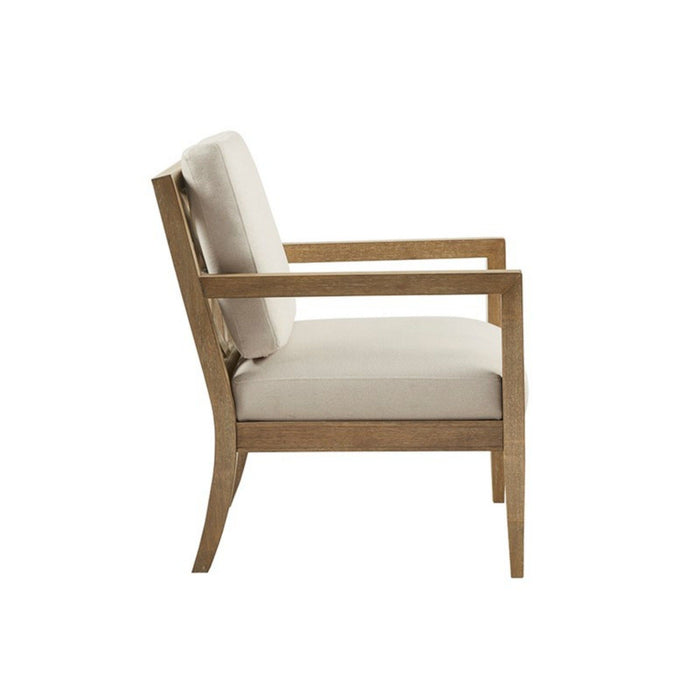 Tage - Upholstered Accent Armchair With Slatted Back Design - Ivory