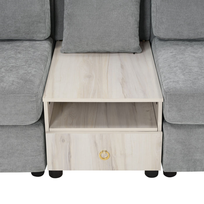 Modular Sofa Couch With Storage Armrest And Center Console