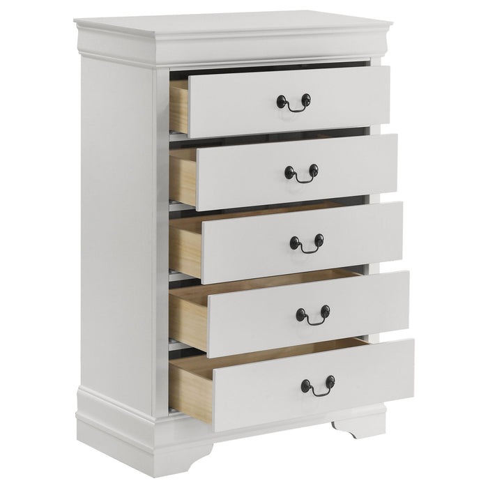 5 Drawer Bedroom Chest - White