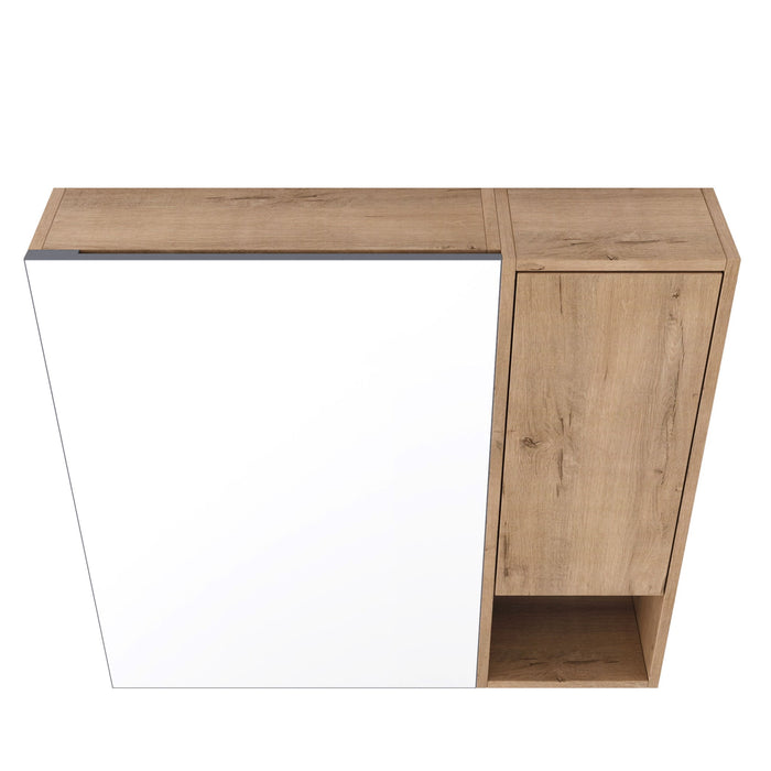29.63" Wall Mounted Bathroom Cabinet With Adjustable Shelves Storage Cabinet - Imitative Oak