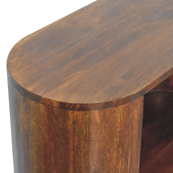 Cortez - T Bar Open Slot Cabinet - Dark Brown