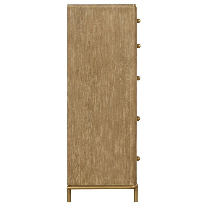 Stevie - Rectangular 5 Drawer Chest - Sand