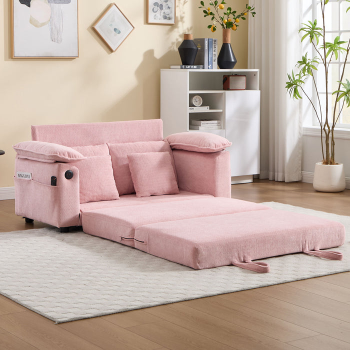 Upholstered Futon Convertible Floor Sofa Bed