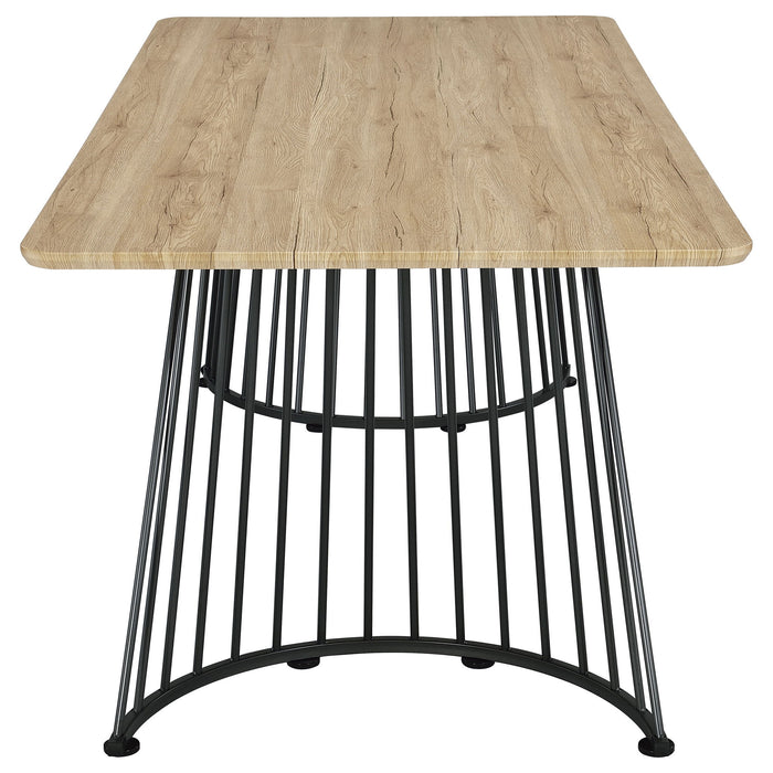 Galahan - Rectangular Dining Table With Twisted Pedestal Base - Oak