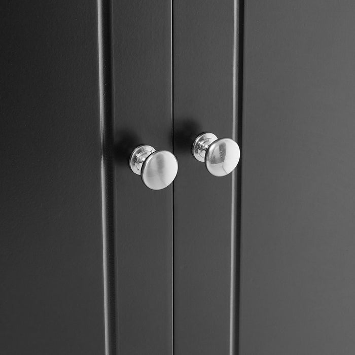Elegant Bathroom Floor Storage Cabinet With 4 Doors, Adjustable Shelves