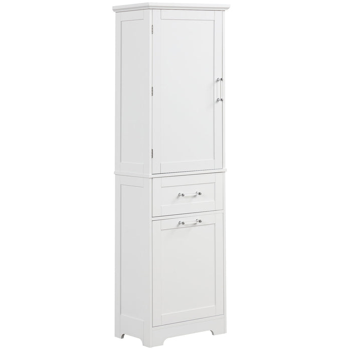 Tall Freestanding Bathroom Storage Cabinet With Adjustable Shelf And 2 Drawers