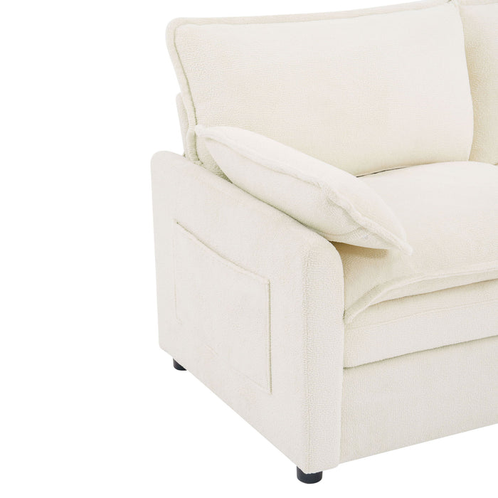 Modern Single Seat Accent Chair With Side Storage Pockets