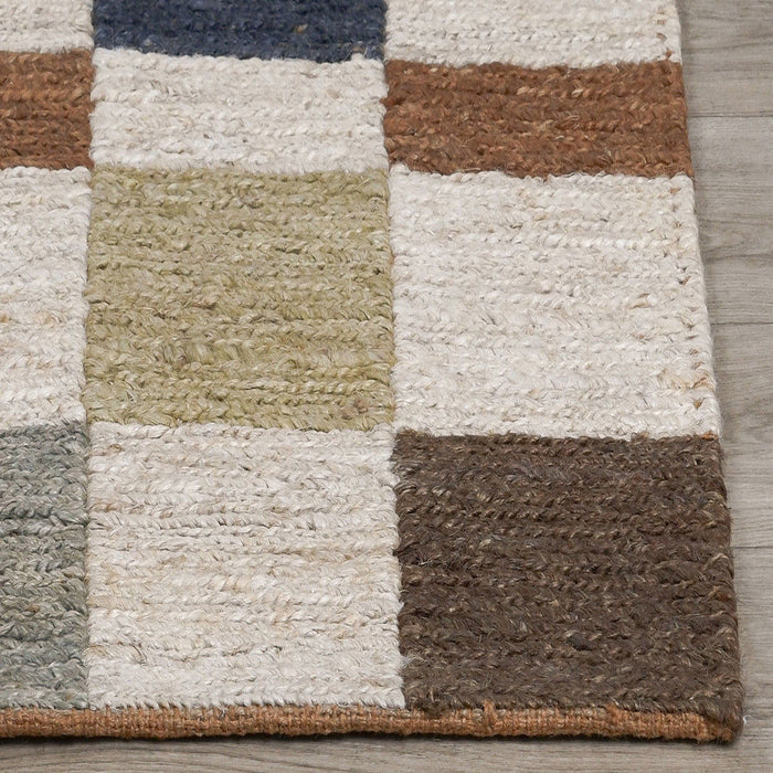 Soumak - 2' x 3' Jute Check Area Rug - Check Natural Multi