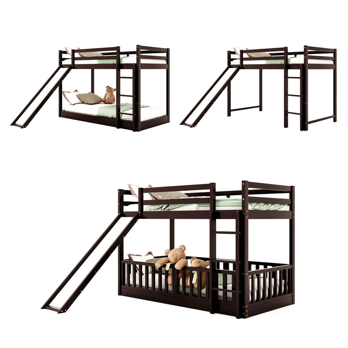 Bunk Bed With Convertible Ladder And Slide