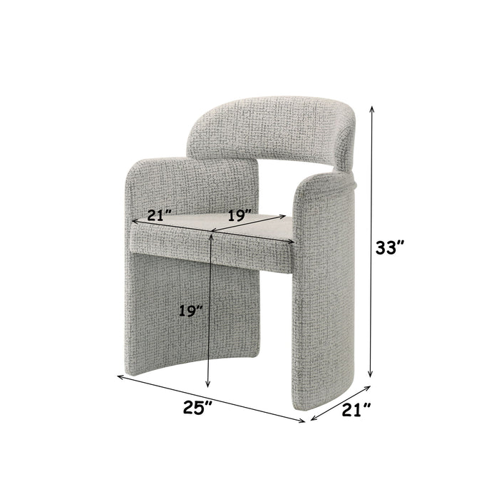 Kyree - Arm Chair (Set of 2) - Ivory / Gray