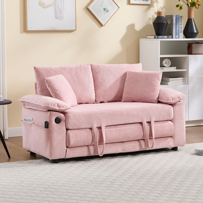 Upholstered Futon Convertible Floor Sofa Bed
