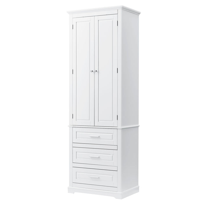 Tall Storage Cabinet With 3 Drawers For Bathroom