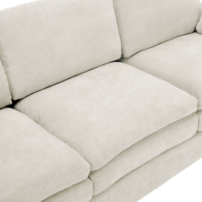 Cozy Upholstered 3 Seater Sofa With Double Cushion