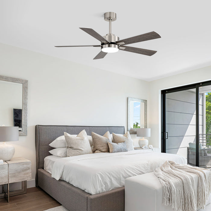 Reversible DC Motor Ceiling Fan With Dimmable LED Light For Living Room
