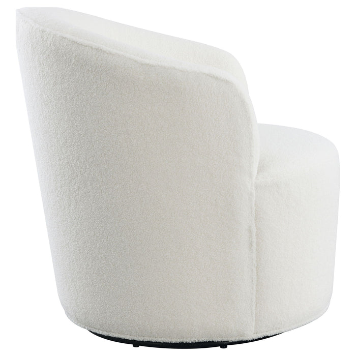 Tempest - Upholstered Barrel Back Swivel Chair - White