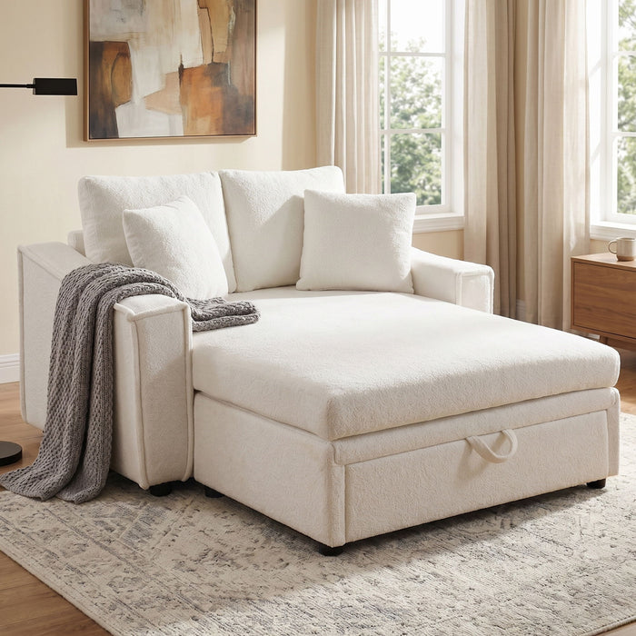 Modern Chaise Sofa With Hidden Storage For Living Room
