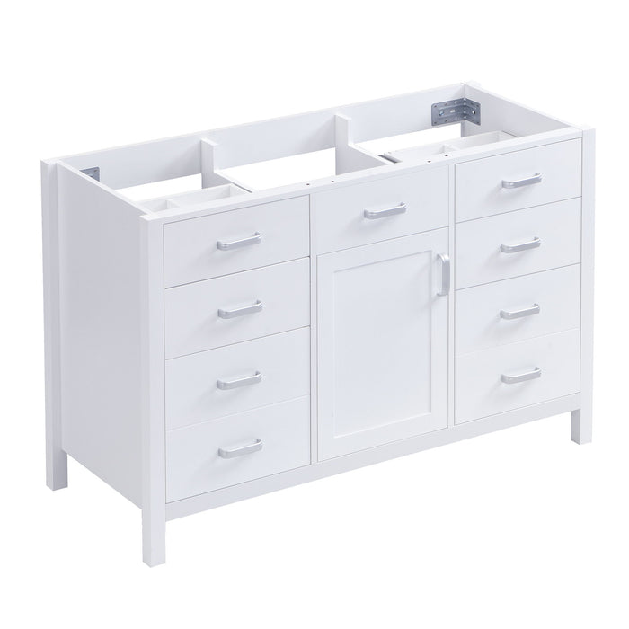 46.5" Modern Bathroom Vanity Cabinet Only, Soft Close Door & 6 Drawers - White