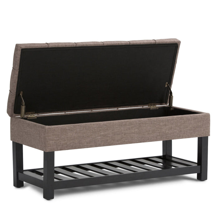 Saxon - Upholstered Transitional Storage Ottoman Bench