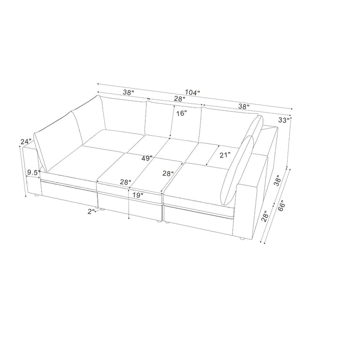 Modern Reversible Modular Sectional