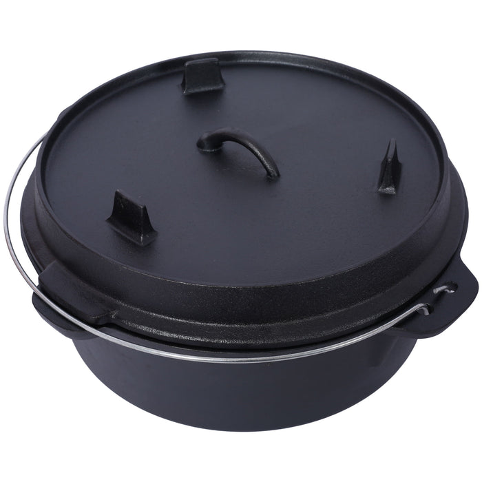 Pre-Seasoned Cast Dutch Oven With Skillet Lid And Pot Rack