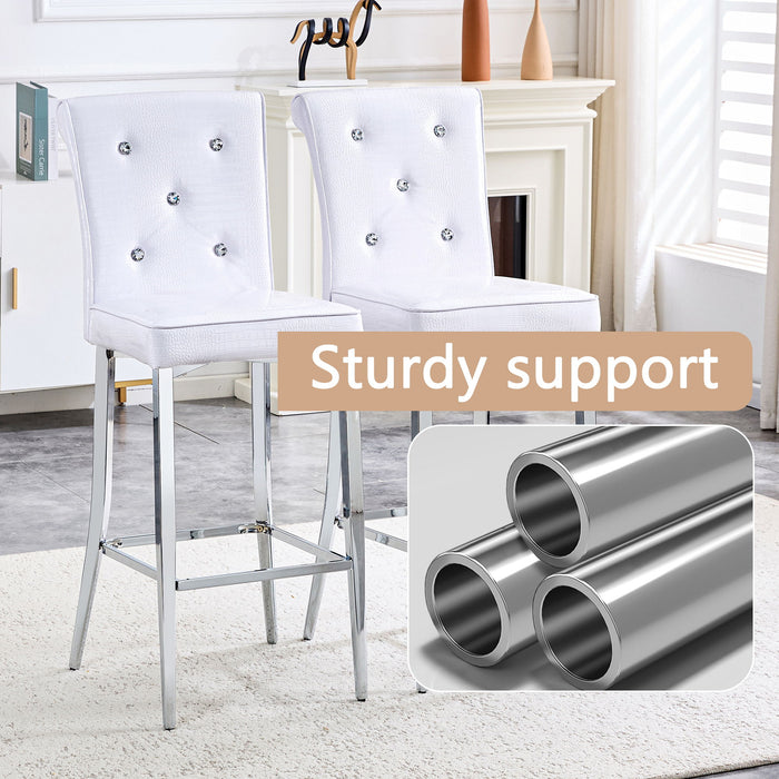 Bar Chairs & Crystal Clasp Design (Set of 2)