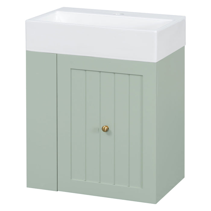 Modern Bathroom Vanity With Sink, Storage Cabinet, Drawer & Side Shelf